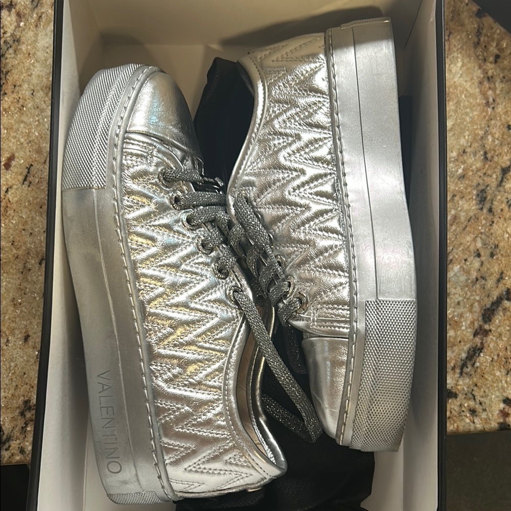 Valentino Women's Silver Sneakers